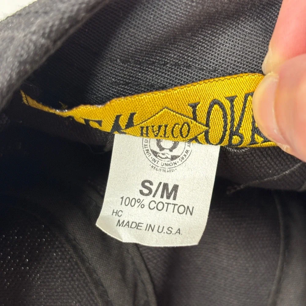 VTG New York Hat‎ Co Black Canvas Newsboy Cap Mens S/M Union Label USA Made